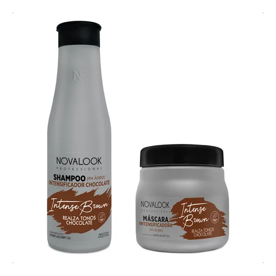 Novalook Kit Intense Brown Shampoo + Máscara Tonos Chocolate