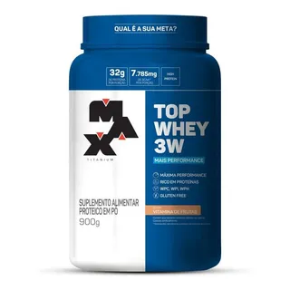 Top Whey 3w Mais Performance 900g Max Titanium Sabor Vitamina De Frutas Top Whey 3w Mais Performance 900g Max Titanium Sabor Vitamina De Frutas