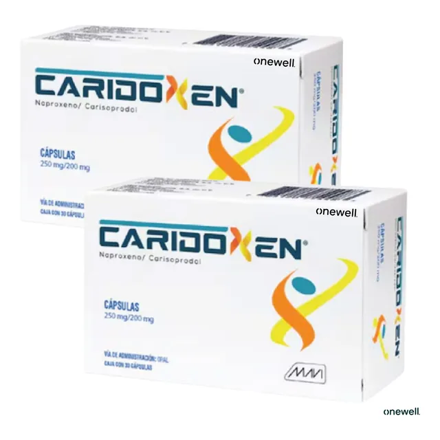 2 Pack Caridoxen 30 Caps 250/200 Mg Naproxeno Carisoprodol