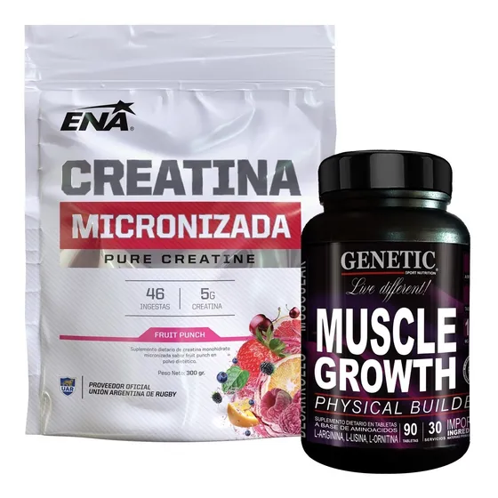 Músculos Fuertes Creatina 300 + Aminos Muscle Growth Genetic