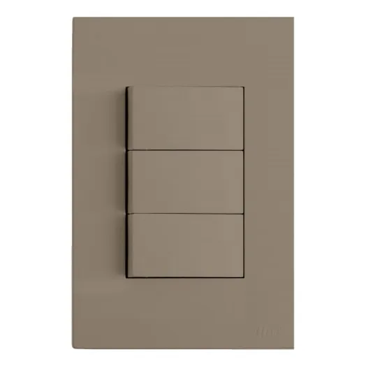 Interruptor Triplo Paralela 4x2 - Recta Fendi Fosco 
