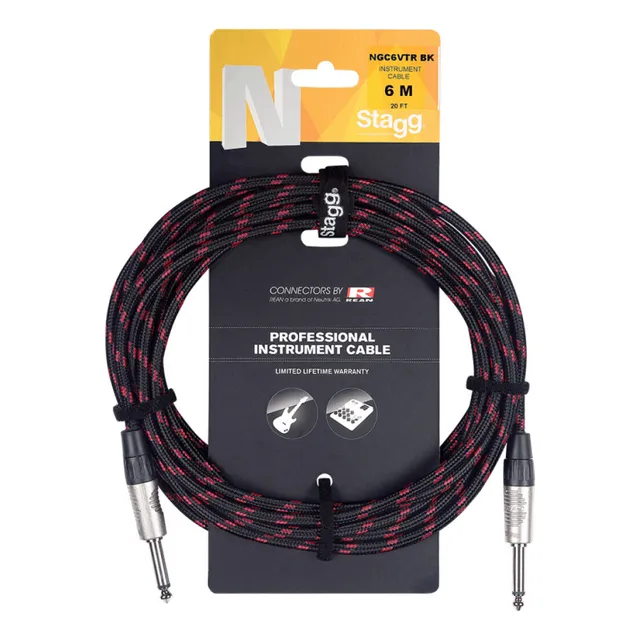 Stagg Cable De Instrumento Jack De 6 Metros Negro Rean