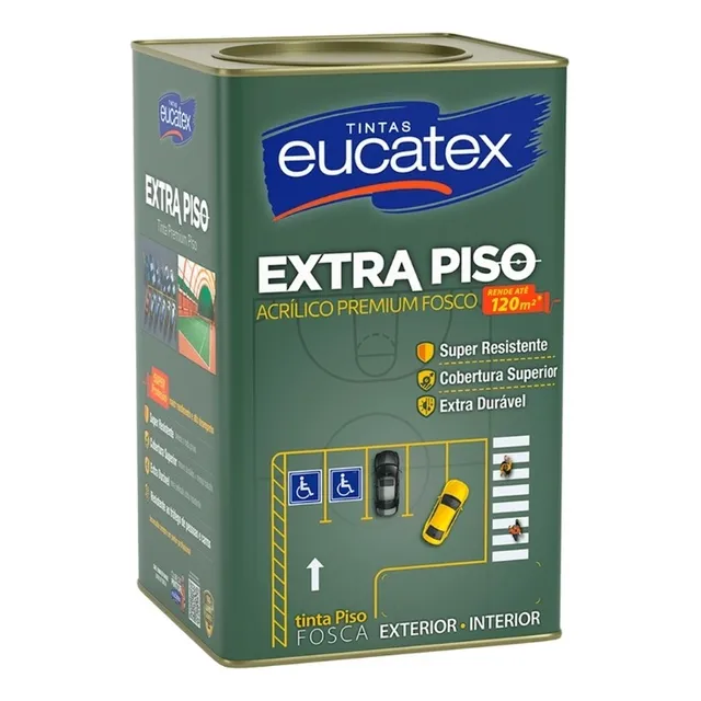 Tinta Acrilica Eucatex Fosco 18l Extra Piso - Cores