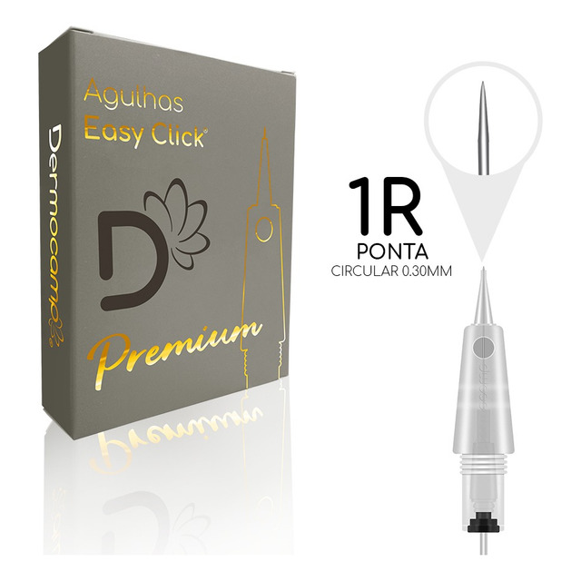 Agulha Easy Click Dermocamp Premium 1r 0.30mm 10unid. Agulha Easy Click Dermocamp Premium 1r 0.30mm 10unid.