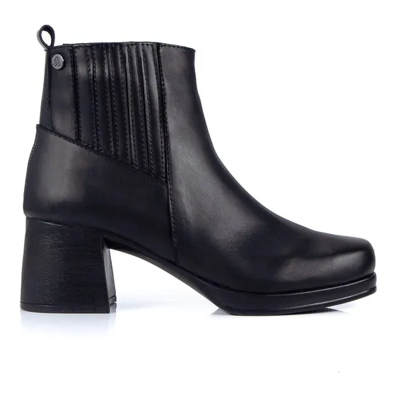 Bota Mujer Citadina Cuero Plataforma Elástico Taco Bahia