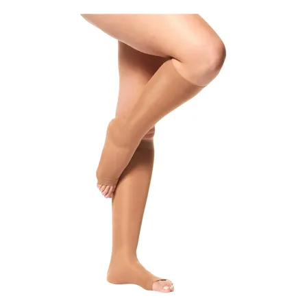 Meia De Compressão Feminina 1871 3/4 15-20 Mmhg Sem Ponteira Kendall Mel Liso G