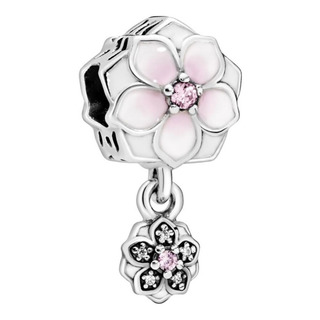 Charm Colgante Pandora Magnolia Rosa Brillante Charm Colgante Pandora Magnolia Rosa Brillante