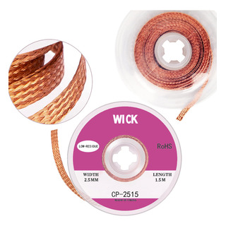 2 Rollos Malla Desoldadora Para Cautín 2,5mm X 1,5m Cobre 2 Rollos Malla Desoldadora Para Cautín 2,5mm X 1,5m Cobre