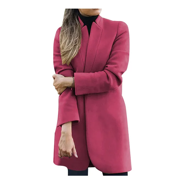 Abrigo Invierno Para Mujer Talla Chaqueta Punto Medio Largo