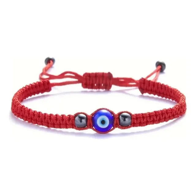 Pulsera Ojo Turco Tejida Piedra Onix