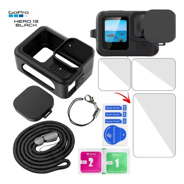 Mica + Funda Case De Silicona Para Gopro Hero 13 Black