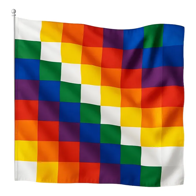 Bandera Wiphala Mapuche Pueblos Originarios Set 12 -60x60 Cm