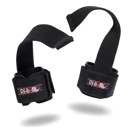 Strap 100% Algodão Tala Com Munhequeira Macia Musculação Exercício Academia Crossfit Treino Força Punho Pulso Gancho Puxada Fitness - PAR