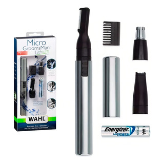 Trimmer Mini Wahl Micro Groomsman Nariz Oreja Cejas Color Plateado Trimmer Mini Wahl Micro Groomsman Nariz Oreja Cejas Color Plateado