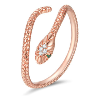 Anel De Cobra Snake Serpente Ajustável Prata 925 Rose Anel De Cobra Snake Serpente Ajustável Prata 925 Rose