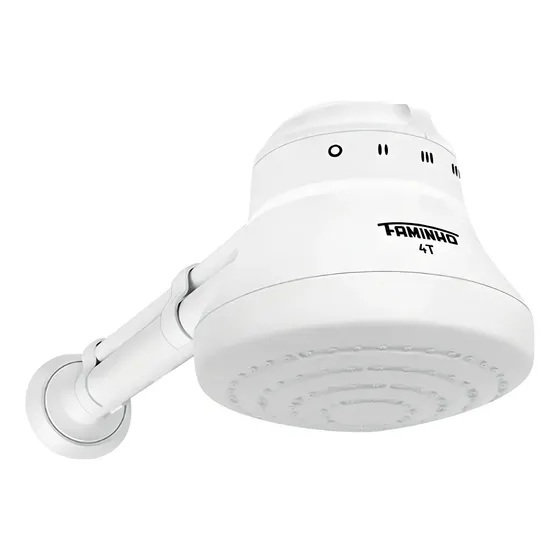 Chuveiro Elétrico Ducha Faminho 4t Branco Com Cano 30cm Fame Potência 5.399 kW 127V