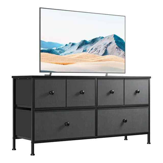 Mesa Para Tv Organizador Mueble Estante Con 6 Cajones