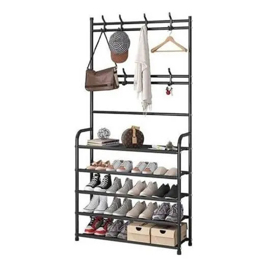 Perchero Rack Zapatero Organizador 5 Niveles 3 En 1