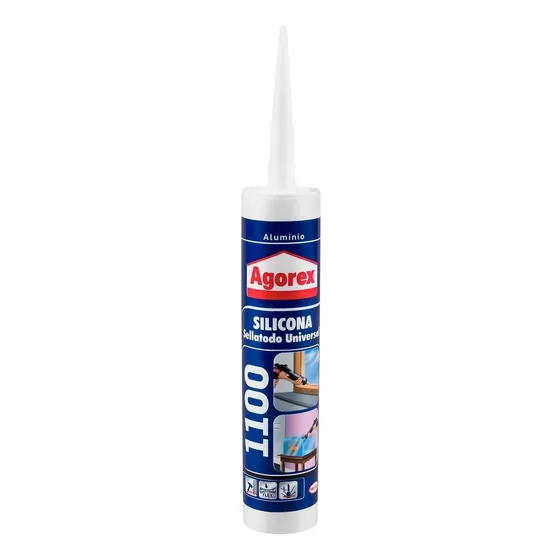 Silicona Sellante Profesional Agorex 1100 Aluminio 300ml