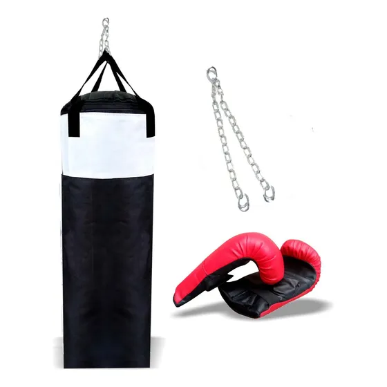 Kit Box Bolsa Cadenas Relleno Guantines Pega Boxeo Lucha