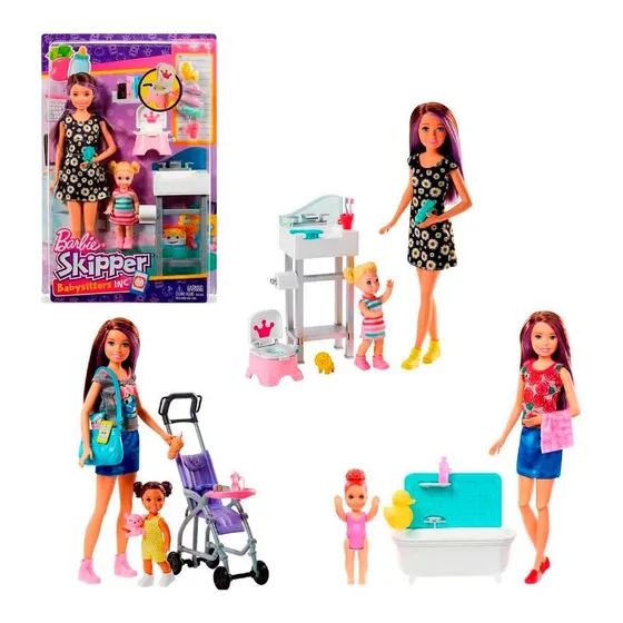 Barbie Skipper Babysitter Y Accesorios Set Surtido De Muñeca
