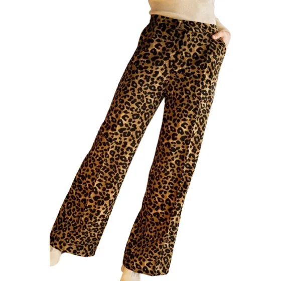 Pantalon Ancho Moda Animal Print Dama Casual Elegante Top
