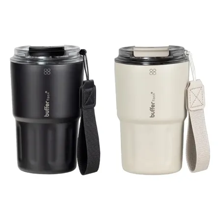 Vaso Termico Termo Buffer Bebidas Calientes Frias Mug 400ml Black + Ivory Lisa