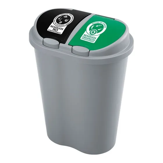 Caneca 50 Litros Doble Compartimento Gris Rimax