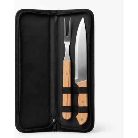 Kit Churrasqueiro Profissional Com Utensílios Inox E Estojo