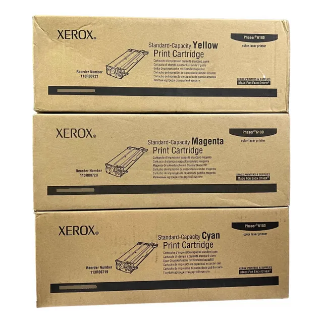 Paq 3 Pzas Toner Original Xerox Phaser 6180 Colores