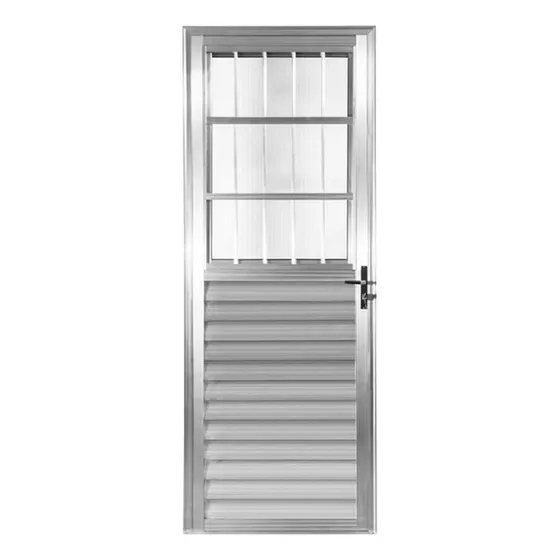 Porta Social 210x080 Alumínio Brilhante Linha 25.