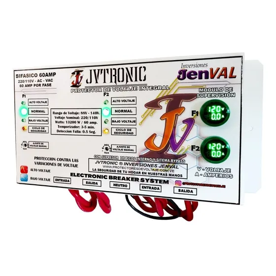 Protector De Voltaje Para Toda La Casa Bifasico 60a Jvtronic
