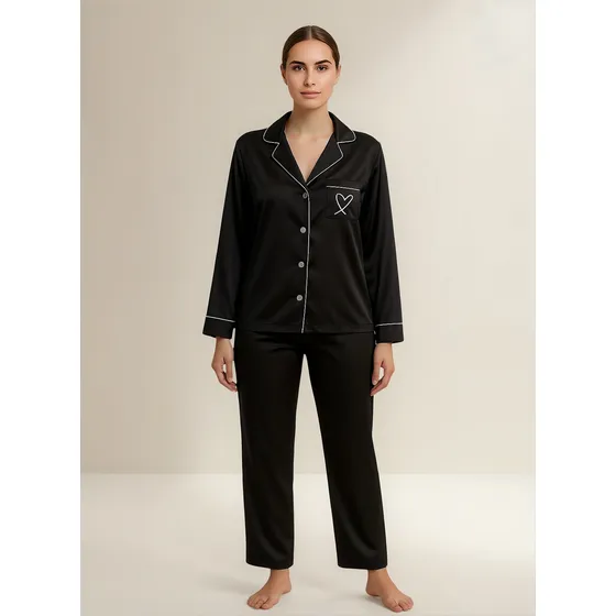 Pijama Mujer Manga Y Pantalon Largo Satin