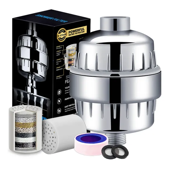 Cabezal De Ducha Purificador De Agua De 20 Capas Con 2 Juego
