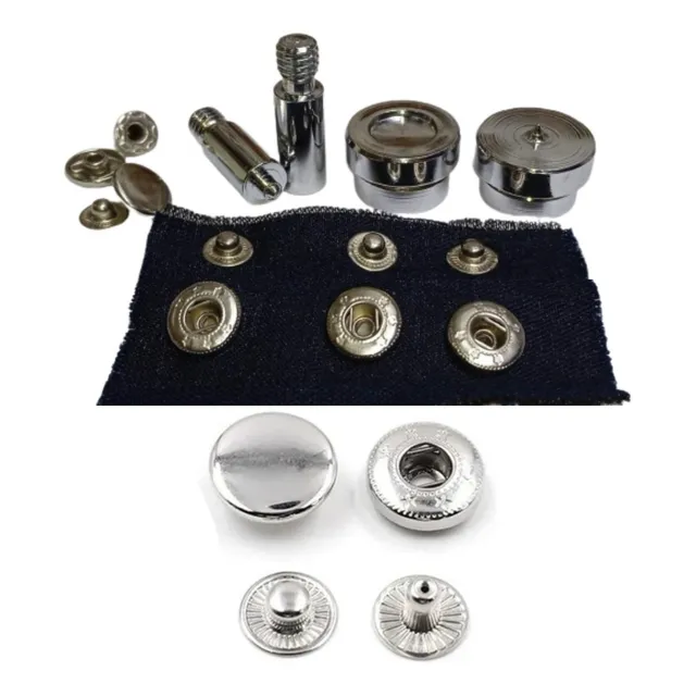 200 Broches Metálicos Para Casacas 12mm Vt5 + Juego Troquel 