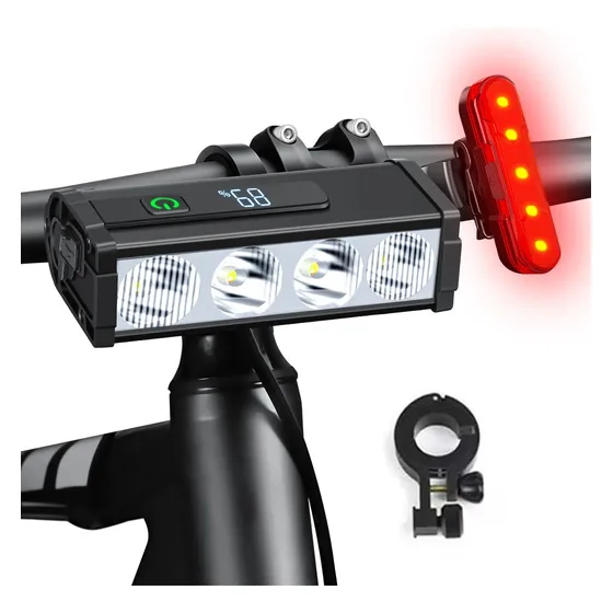 Luces Lampara Para Bicicleta 3000 Lúmenes Con Luz Trasera