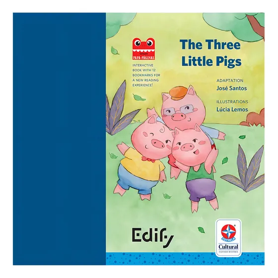 The three little pigs, de Santos, José. Papa-páginas Editorial Editora Estrela Cultural LTDA., capa mole em inglês, 2019