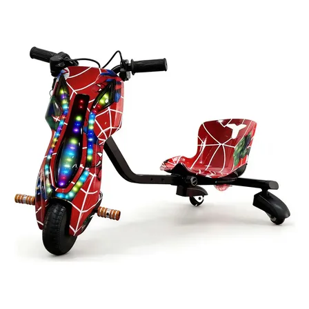 Triciclo Elétrico Drift Infantil 36v 250w Motor Brushless Bluetooth Luz Led Com Capacete E Joelheira Presente Para Menino E Menina Vermelho Vermelho