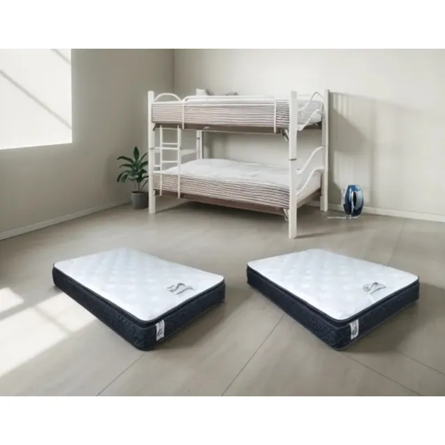 Litera Con Colchones Camas Lamas Individual 100x190 Cm Blanco 622