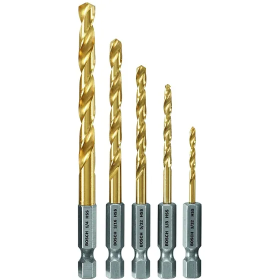 Juego De Mechas Bosch 5 Piezas De Titanio, Vástago Hexagonal