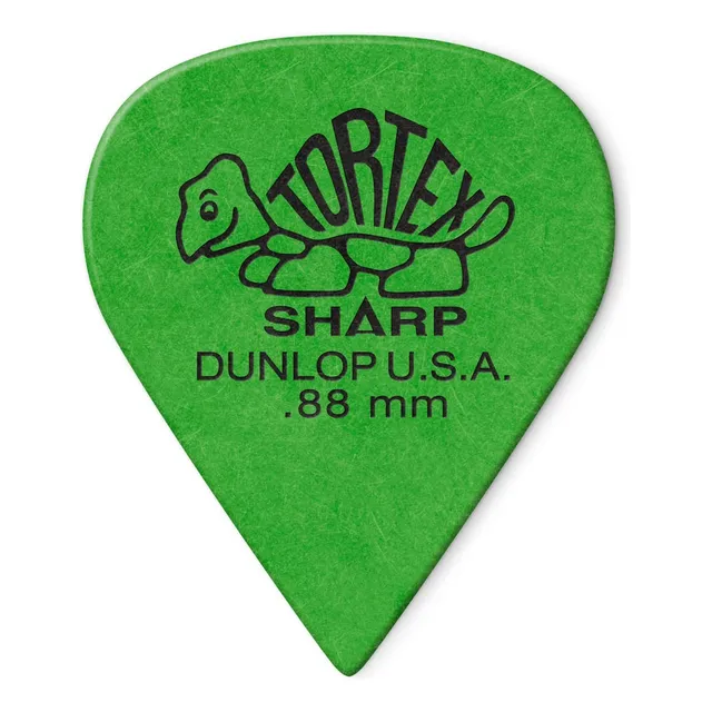 Pack X6 Puas Jim Dunlop 412r 0,88mm Tortex Sharp 0,88 Verde