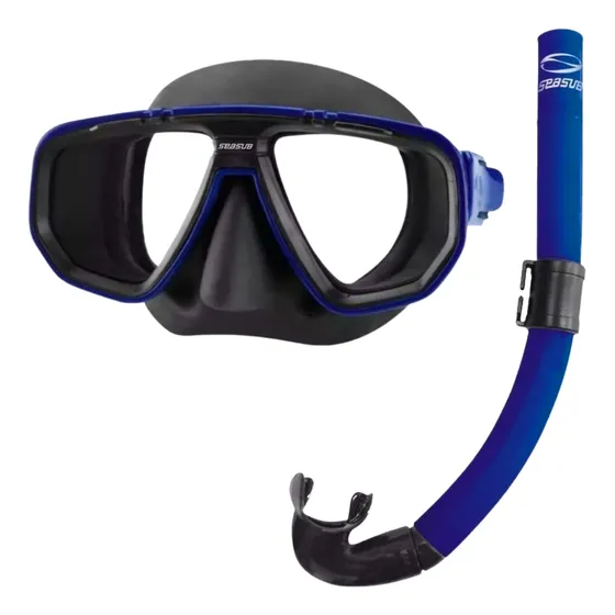 Kit De Mergulho Profissional Máscara E Snorkel Seasub