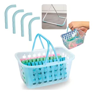 Cesta Com Alça 36 Prendedores De Roupa + Kit Protetor Varais Cesta Com Alça 36 Prendedores De Roupa + Kit Protetor Varais