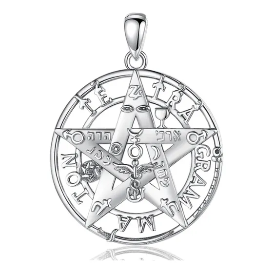 Colgante Tetragrammaton Plata 925 Calado + Cadena