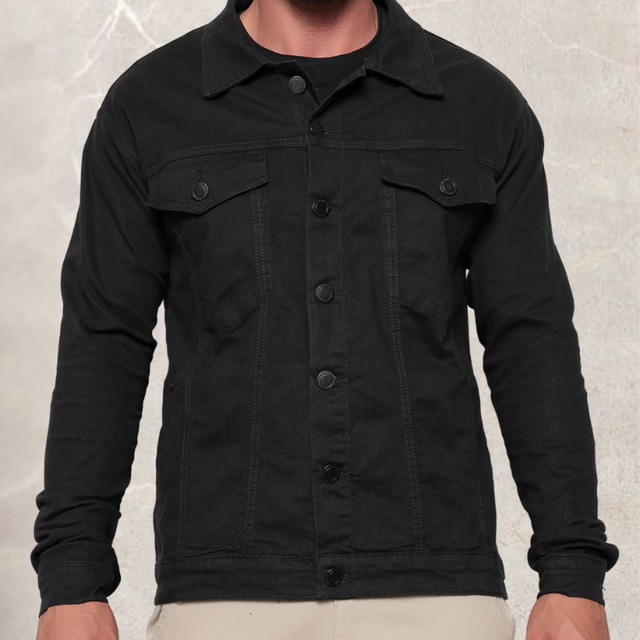 Jaqueta Sarja Masculina Esporte Fino Linha Premium Cor Preta Jaqueta Sarja Masculina Esporte Fino Linha Premium Cor Preta