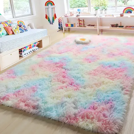 Tapete Felpudo de Poliéster Tie-Dye para Sala ou Quarto, 1.5m x 2m