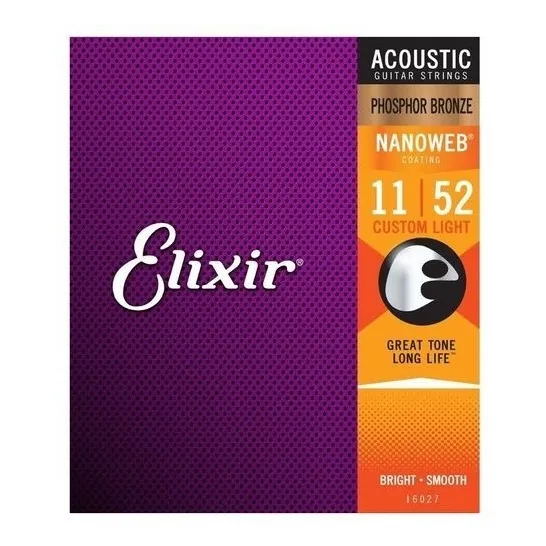 Cordas Violao Aço Elixir Phosphor Bronze 011 Nanoweb