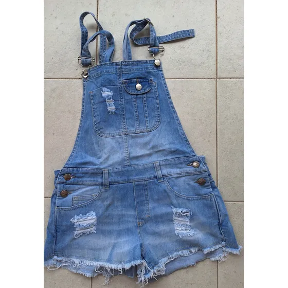 Jardinero Enterito Short Corto Jean Celeste 47 Street T 38 Celeste 38