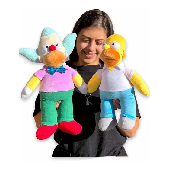 Peluche Los Simpson Homero Krusty Pareja 37cm Perfumados