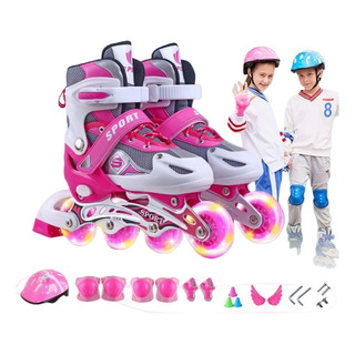 Patines De 8 Ruedas Ajustable Niño Niña Con Kit Protecciones Patines De 8 Ruedas Ajustable Niño Niña Con Kit Protecciones